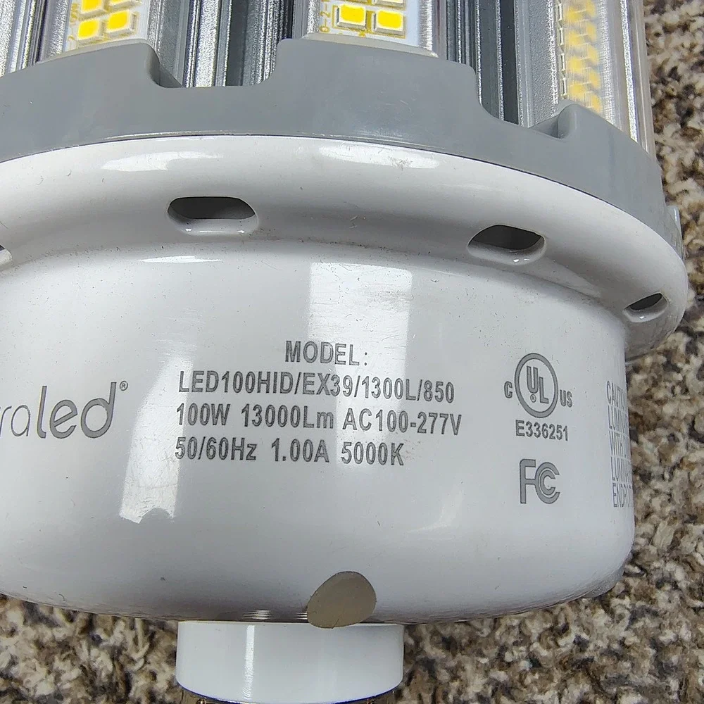 LED HID Replacement Corn Cob 120-227V 100W Watt EX39 50K 5000 Natural Daylight